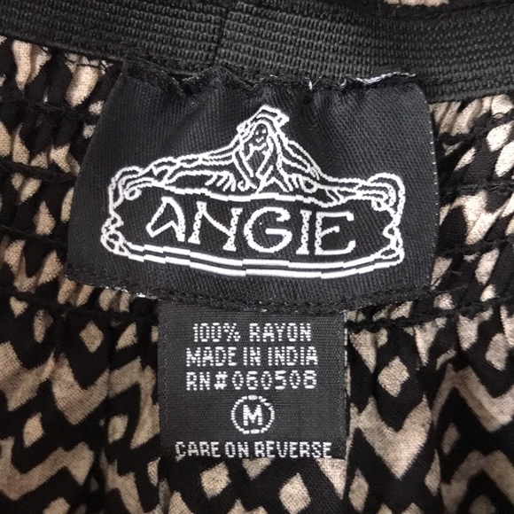 Patterned Peasant style Mini Dress w/ Bell sleeves. Size M - Picture 5 of 7